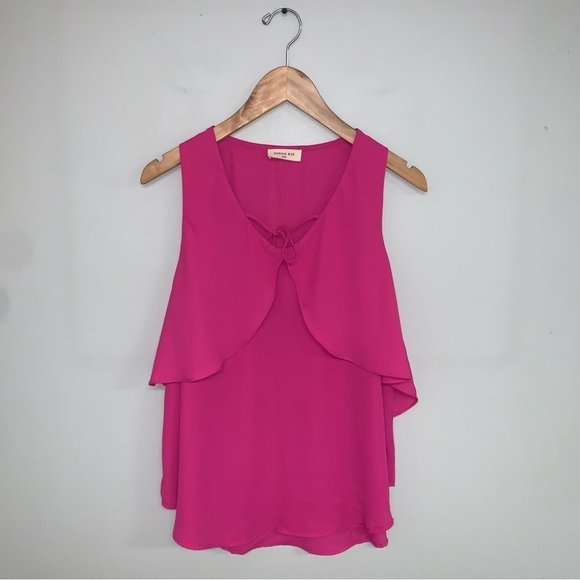 Sophie Rue Anthropologie Sleeveless Blouse Bright Pink Size Medium - Picture 2 of 6
